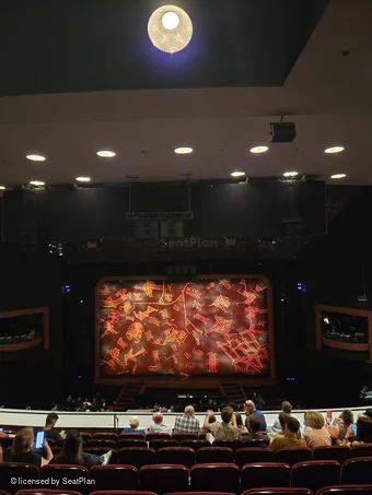 Minskoff Theatre Mezzanine H132 view from seat photo