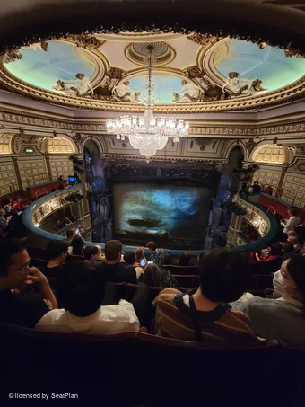 Sondheim Theatre Grand Circle E13 view from seat photo