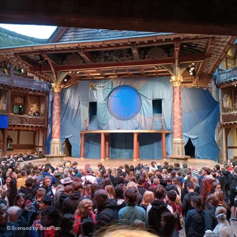 Shakespeare's Globe Theatre Lower Gallery - Bay G D38 view from seat photo