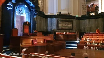 London County Hall Courtroom Stalls D80 view from seat photo