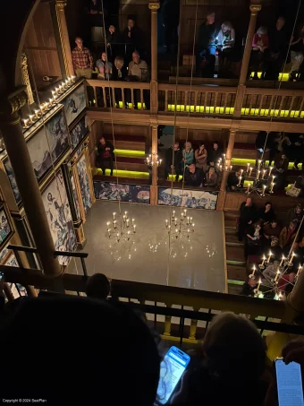 Sam Wanamaker Playhouse Playhouse Upper Gallery DD1 view from seat photo