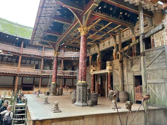 Shakespeare's Globe Theatre Lower Gallery - Bay D E18 view from seat photo