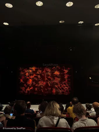 Minskoff Theatre Mezzanine E127 view from seat photo