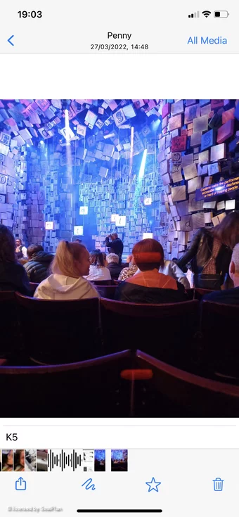 Cambridge Theatre Stalls K5 view from seat photo