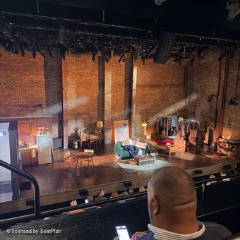 Minetta Lane Theatre Mezzanine BB115 view from seat photo
