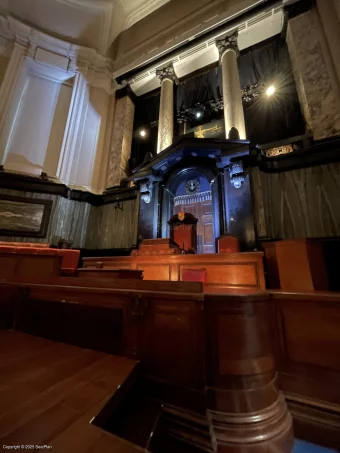 London County Hall Courtroom Stalls A19 view from seat photo