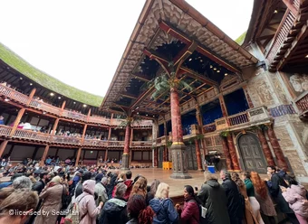 Shakespeare's Globe Theatre Yard Standing E25 view from seat photo