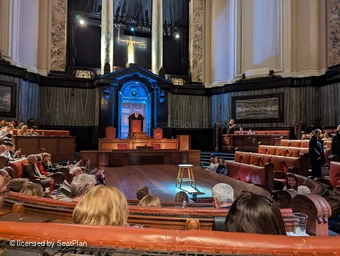 London County Hall Courtroom Stalls D92 view from seat photo
