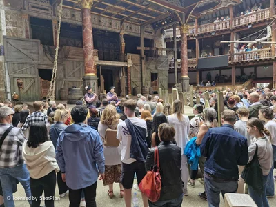 Shakespeare's Globe Theatre Lower Gallery - Bay L A38 view from seat photo