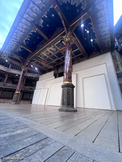 Shakespeare's Globe Theatre Yard Standing B23 view from seat photo