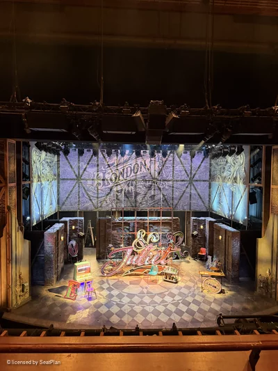 Stephen Sondheim Theatre Mezzanine BB115 view from seat photo