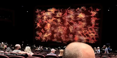 Minskoff Theatre Orchestra S120 view from seat photo