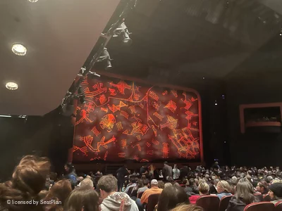 Minskoff Theatre Orchestra T7 view from seat photo