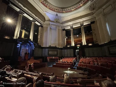 London County Hall Courtroom Stalls E121 view from seat photo