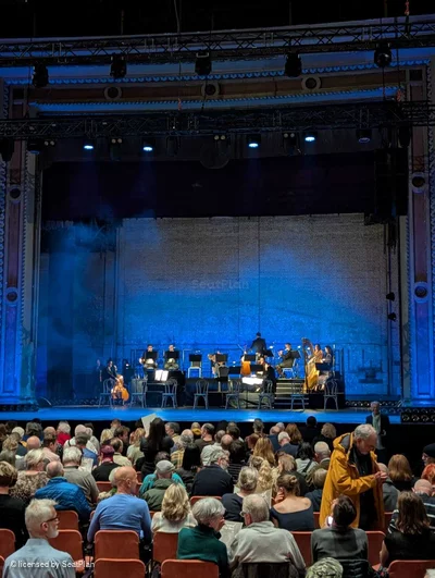 Alexandra Palace Theatre Stalls O10 view from seat photo