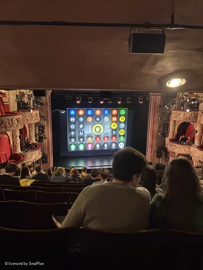 Shaftesbury Theatre Royal Circle L26 view from seat photo