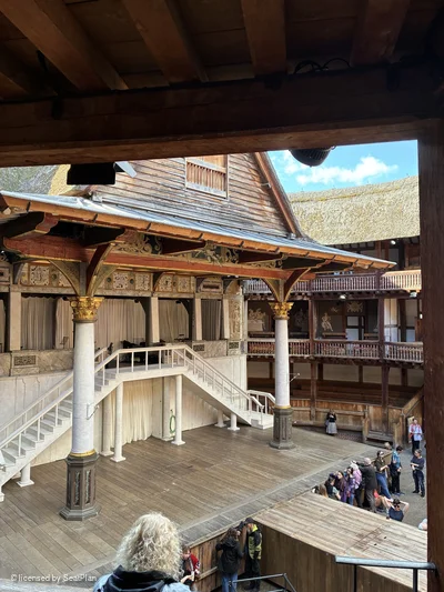 Shakespeare's Globe Theatre Middle Gallery - Bay L D52 view from seat photo