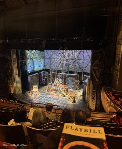 Stephen Sondheim Theatre Mezzanine EE8 view from seat photo