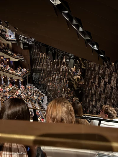 Barbican Theatre Gallery A1 view from seat photo