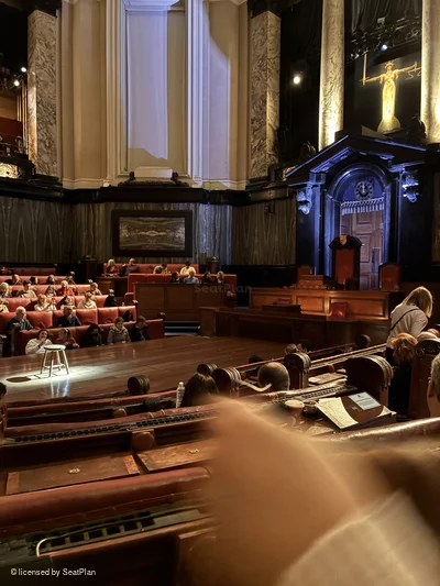 London County Hall Courtroom Stalls E114 view from seat photo