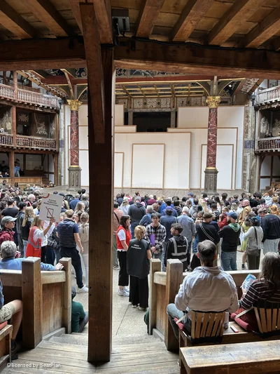 Shakespeare's Globe Theatre Lower Gallery - Bay G E50 view from seat photo