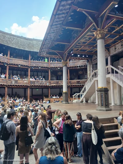 Shakespeare's Globe Theatre Lower Gallery - Bay D B12 view from seat photo