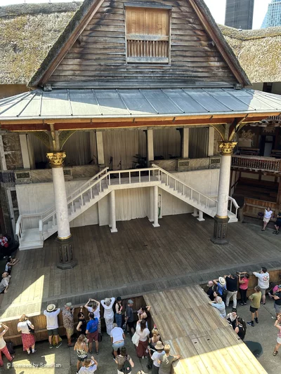 Shakespeare's Globe Theatre Upper Gallery - Bay J J3 view from seat photo