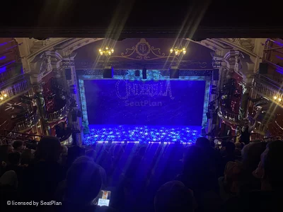 New Wimbledon Theatre Upper Circle M16 view from seat photo