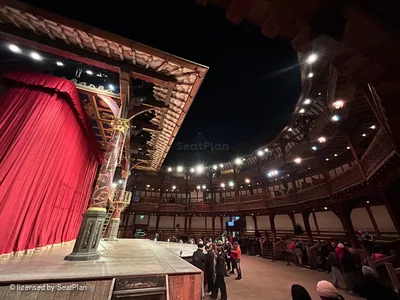 Shakespeare's Globe Theatre Lower Gallery - Bay P A48 view from seat photo
