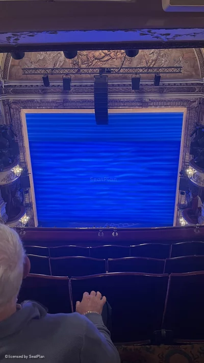 Novello Theatre Grand Circle E12 view from seat photo
