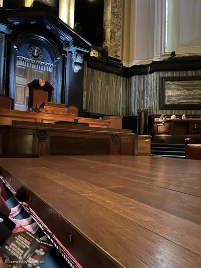 London County Hall Courtroom Stalls A6 view from seat photo