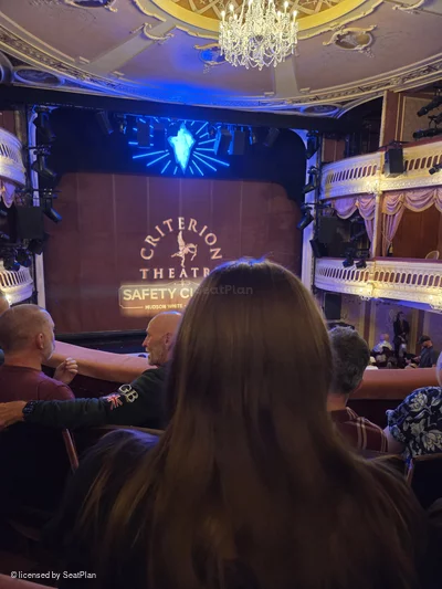 Criterion Theatre Dress Circle C18 view from seat photo