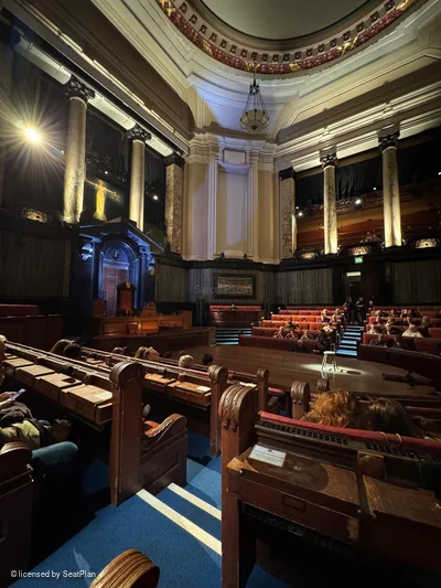 London County Hall Courtroom Stalls E119 view from seat photo