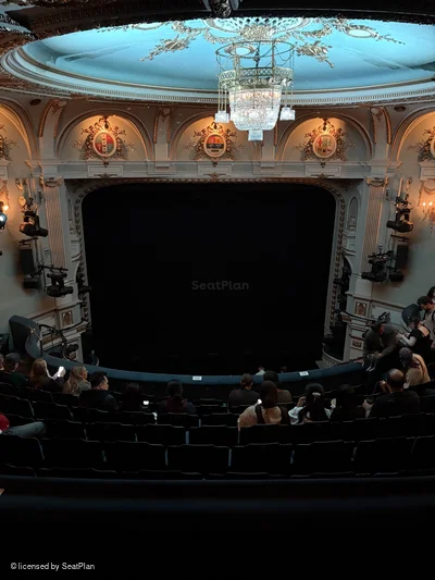 Ambassadors Theatre Circle J10 view from seat photo