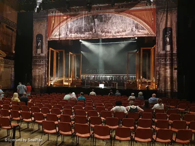 Alexandra Palace Theatre Stalls O11 view from seat photo